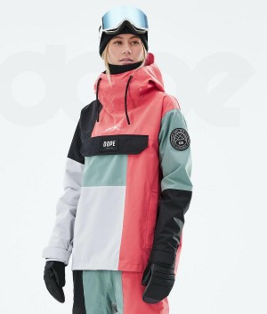 Dope Snow Blizzard LE W Limited Edition Patchwork レディース スノーボードジャケット 赤 緑 | JPWY3443