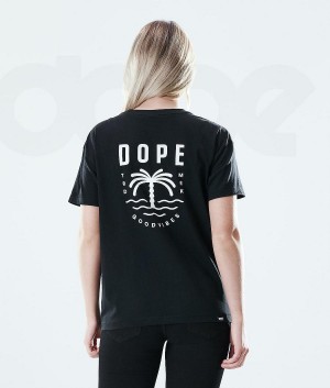 Dope Snow Regular Palm レディース Tシャツ 黒 | JPJJ3766