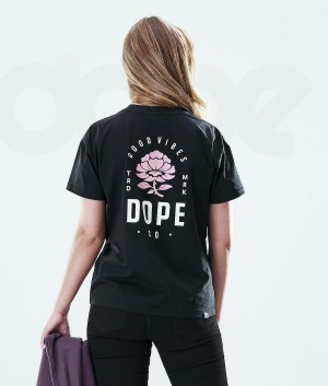 Dope Snow Regular Rose レディース Tシャツ 黒 | JPDN3771