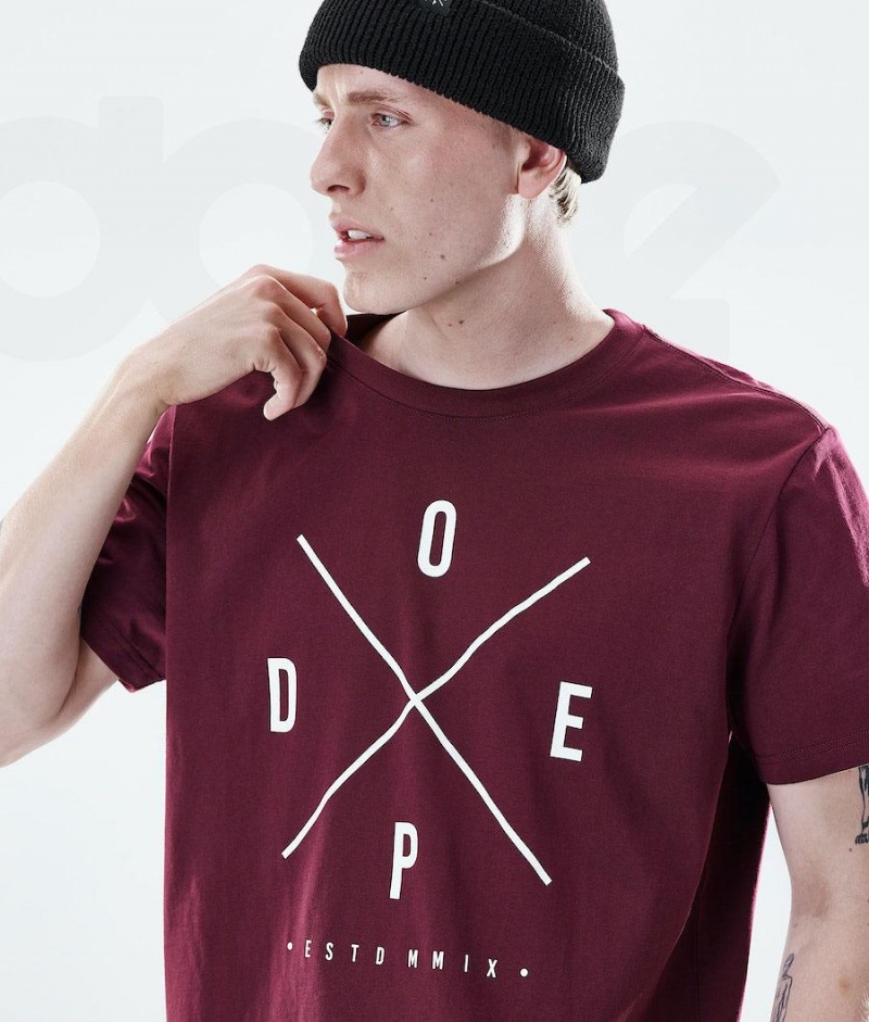 Dope Snow Daily 2X-UP メンズ Tシャツ ボルドー | JPGL2979