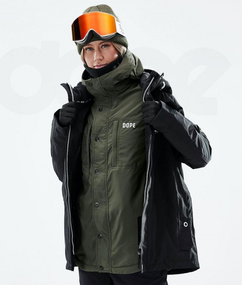 Dope Snow Insulated W レディース スノーボードジャケット オリーブ 緑 | JPPQ3487