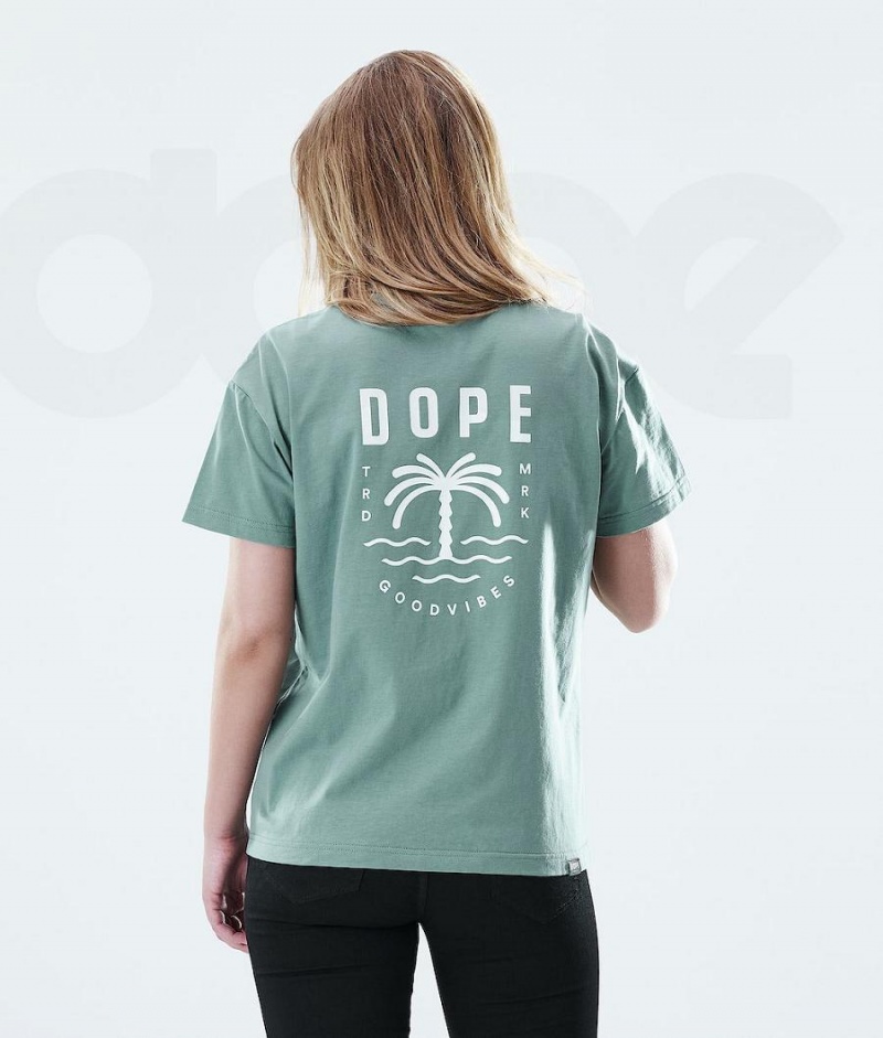 Dope Snow Regular Palm レディース Tシャツ 緑 | JPLH3764