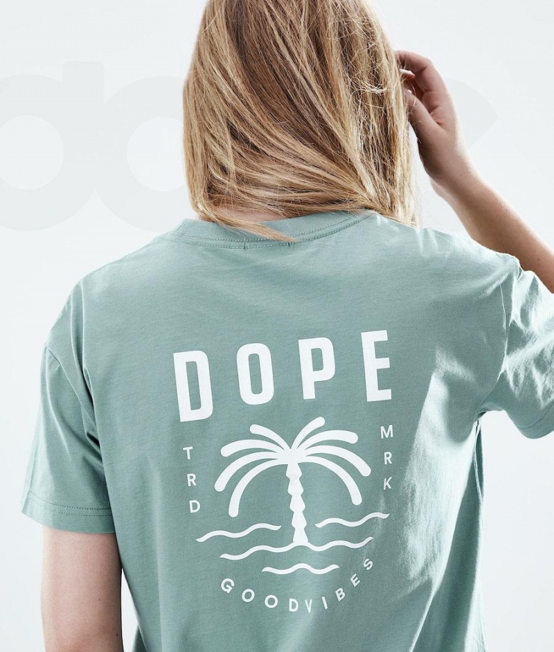 Dope Snow Regular Palm レディース Tシャツ 緑 | JPLH3764