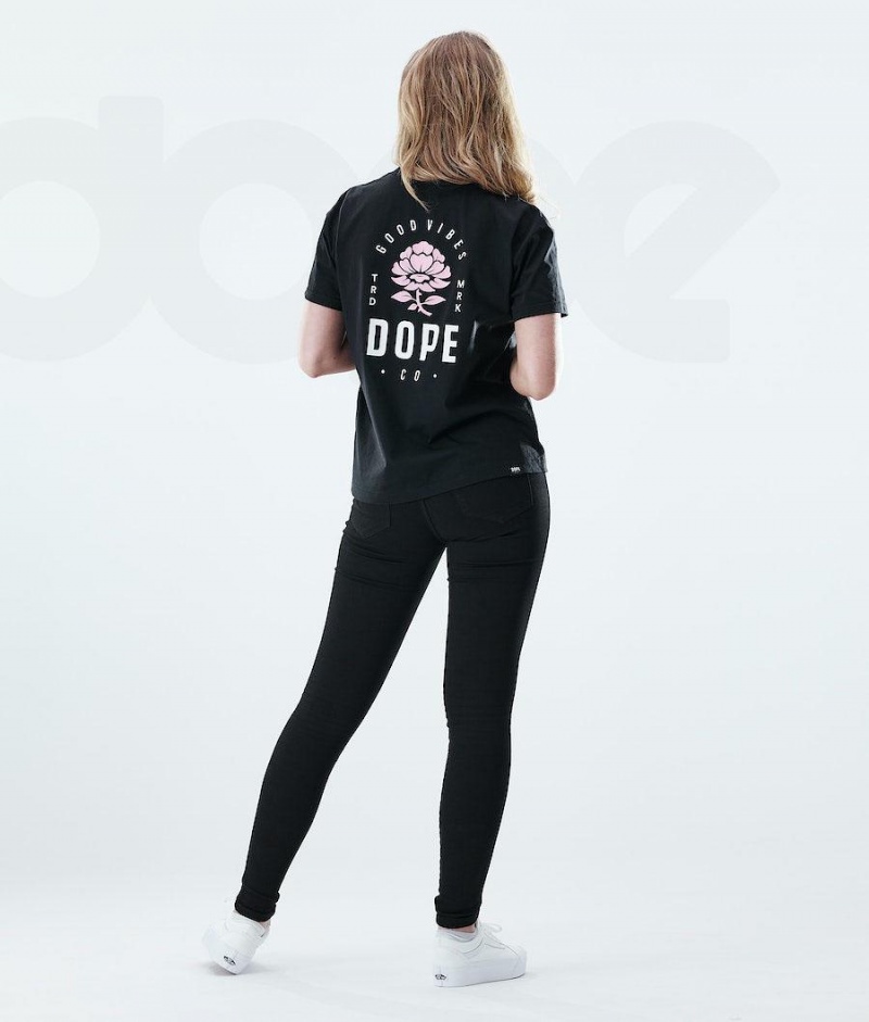 Dope Snow Regular Rose レディース Tシャツ 黒 | JPDN3771