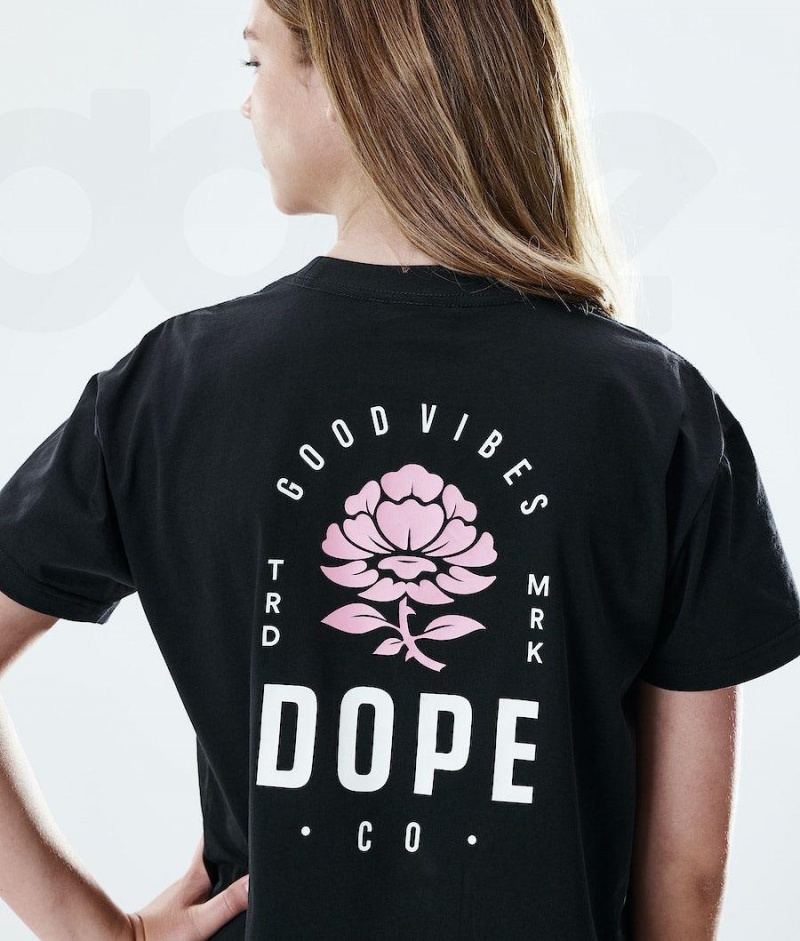 Dope Snow Regular Rose レディース Tシャツ 黒 | JPDN3771